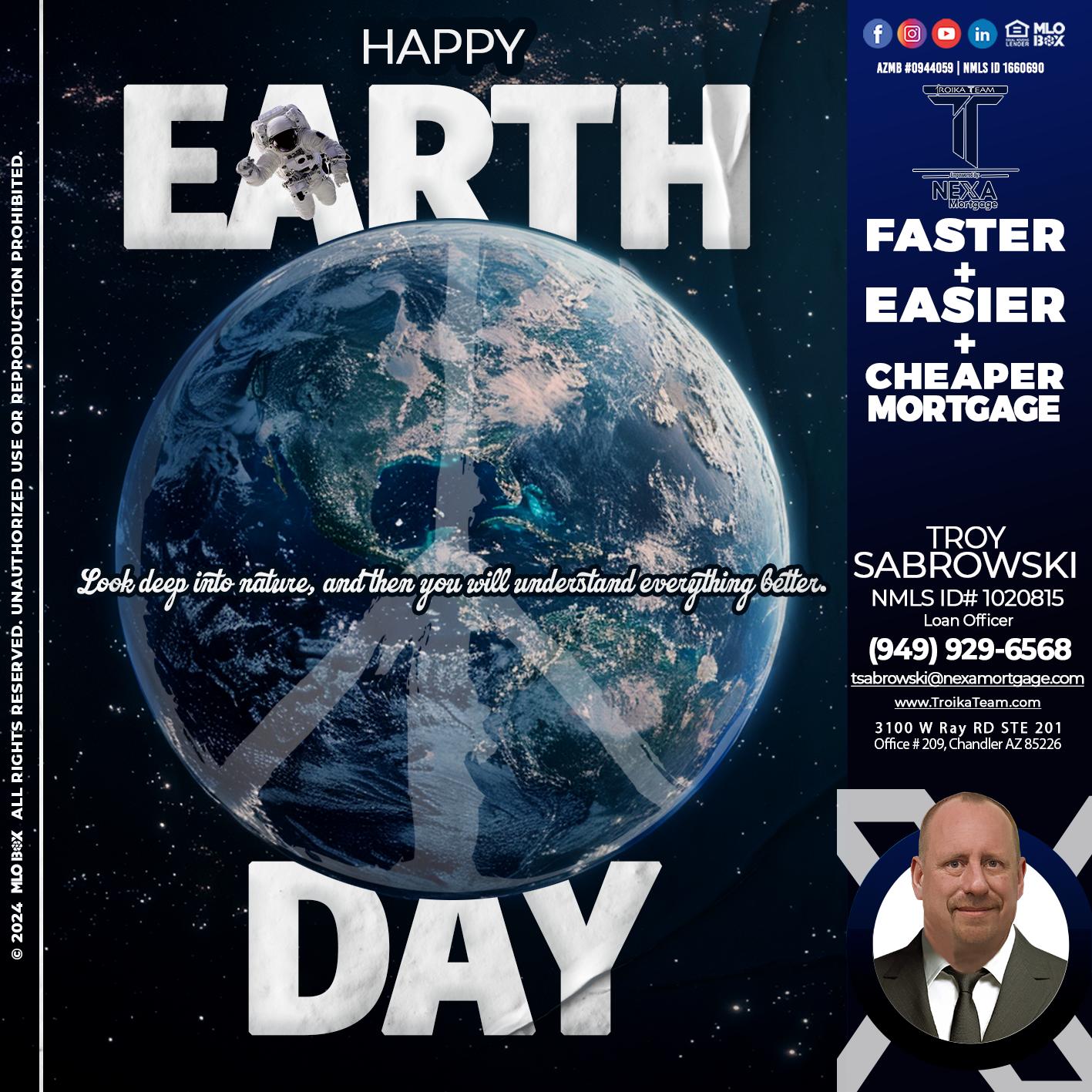 earth day - Troy Sabrowski -Loan Officer