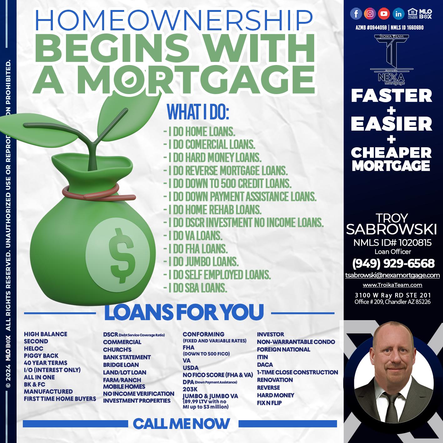 HOME OWNERSHIP - Troy Sabrowski -Loan Officer