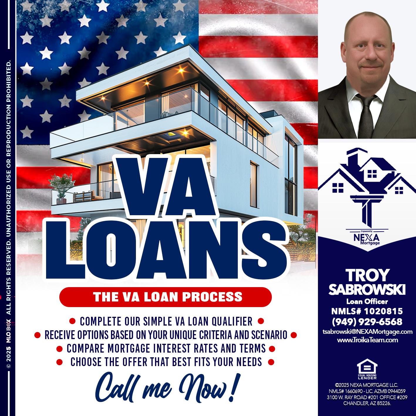 VA LOANS - Troy Sabrowski -Loan Officer