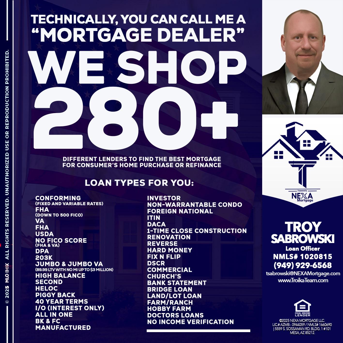 WE SHOP 280 + - Troy Sabrowski -Loan Officer