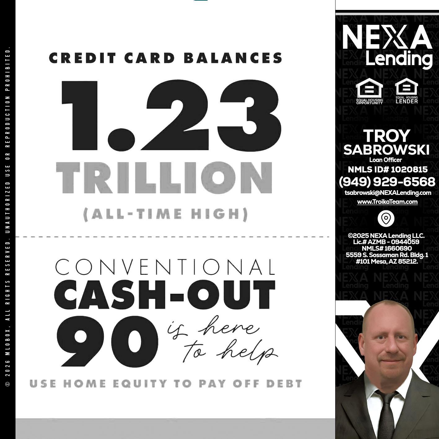 CREDIT CARD BALANCE - Troy Sabrowski -Loan Officer