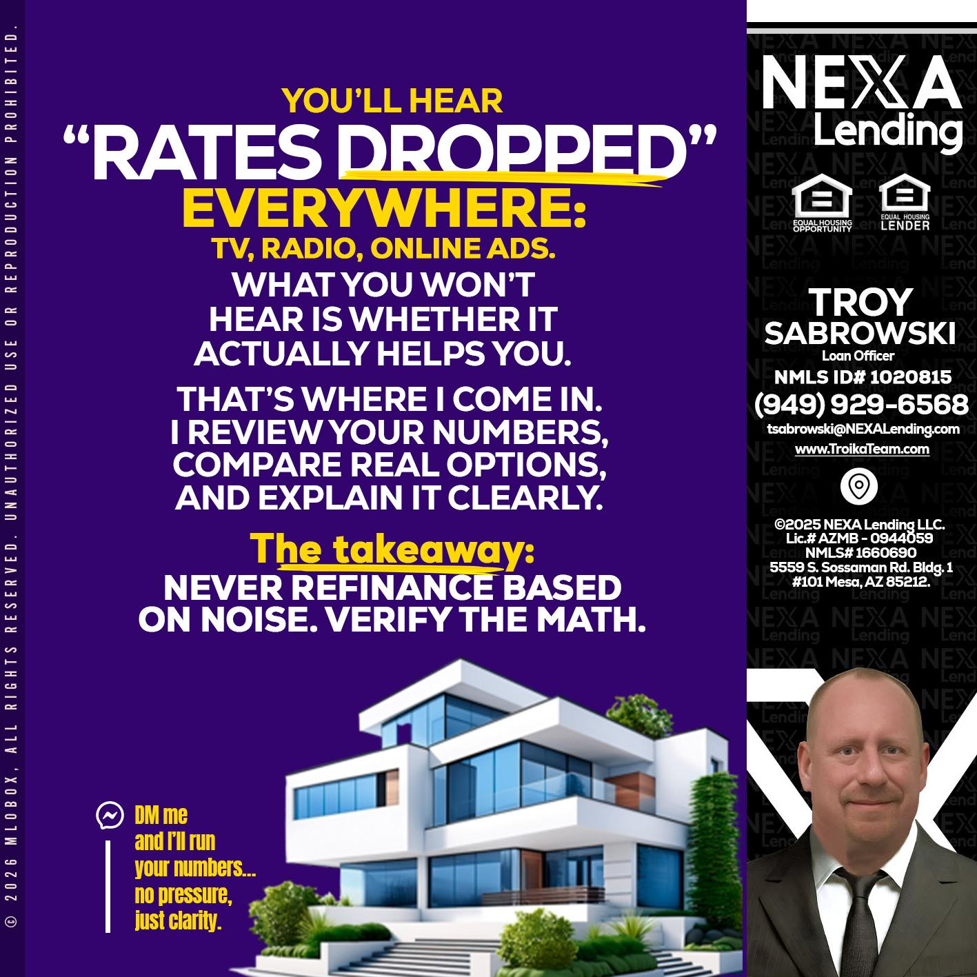 RATES DOPPED - Troy Sabrowski -Loan Officer