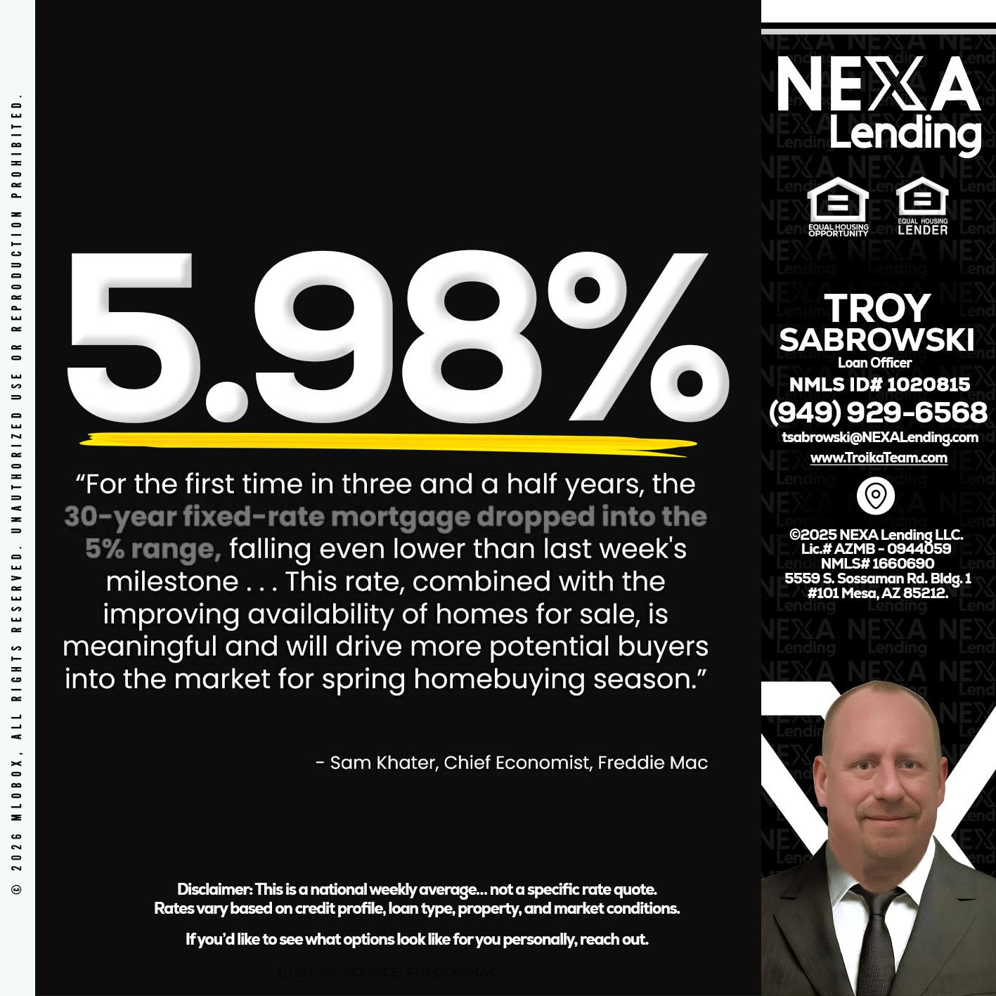 5.98% - Troy Sabrowski -Loan Officer