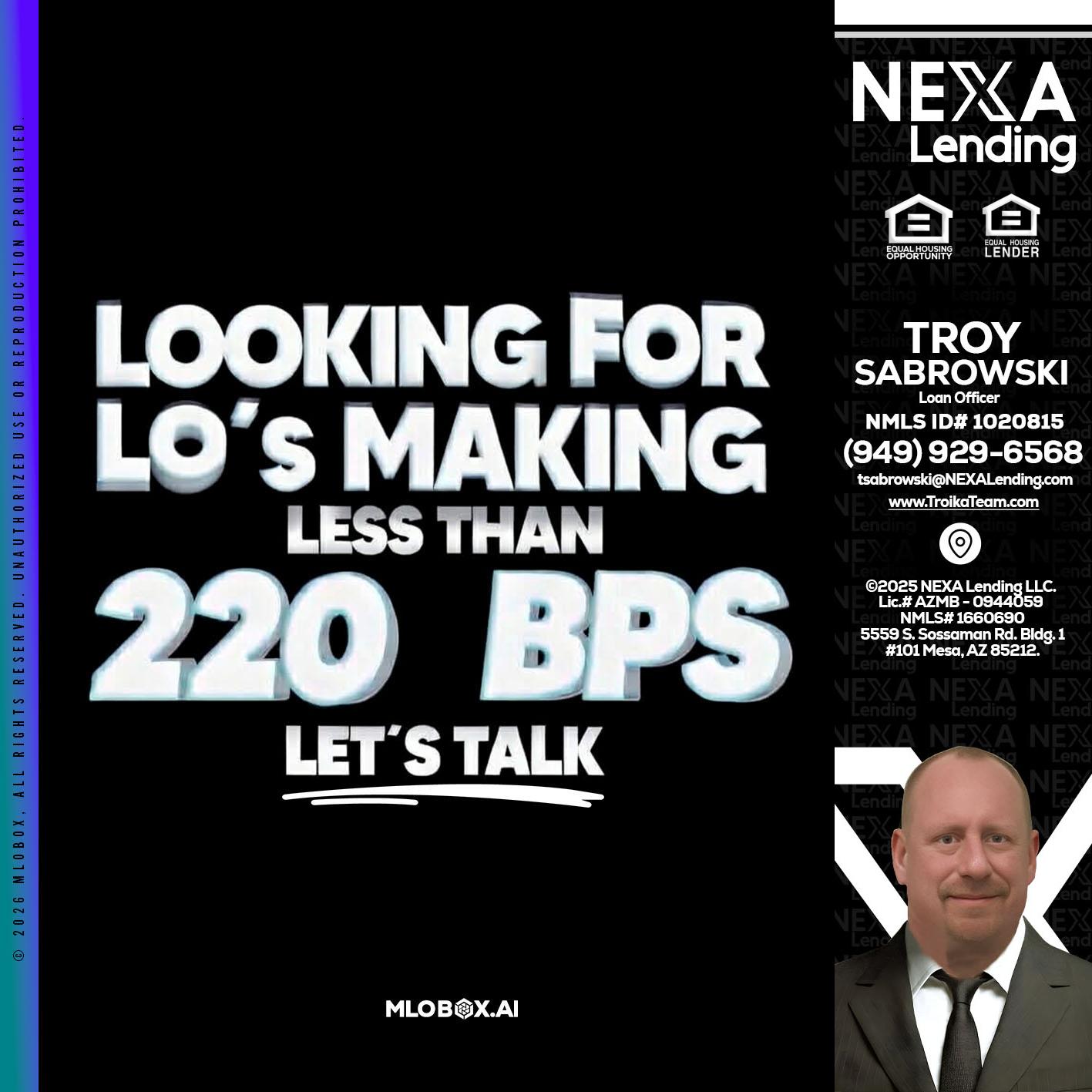 LOOKING FOR - Troy Sabrowski -Loan Officer