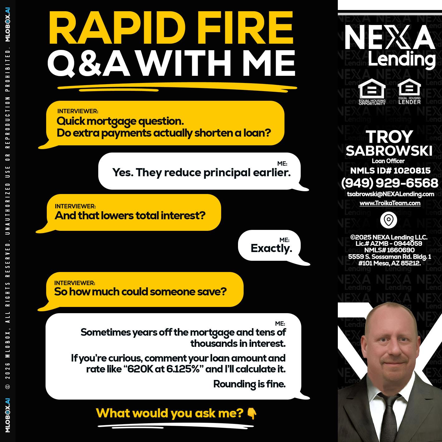 RAPID FIRE QA - Troy Sabrowski -Loan Officer