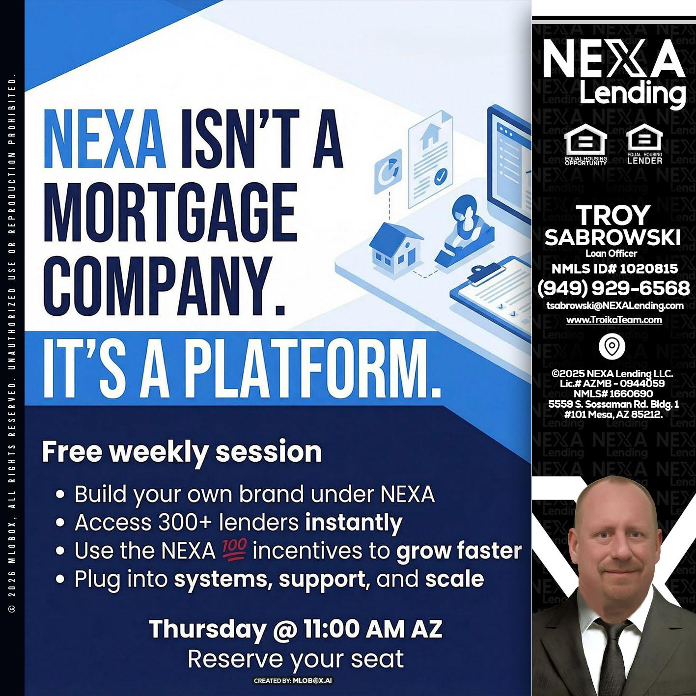 NEXA ISNT - Troy Sabrowski -Loan Officer