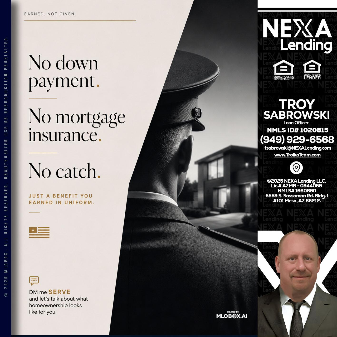 NO DOWN PAYMENT - Troy Sabrowski -Loan Officer