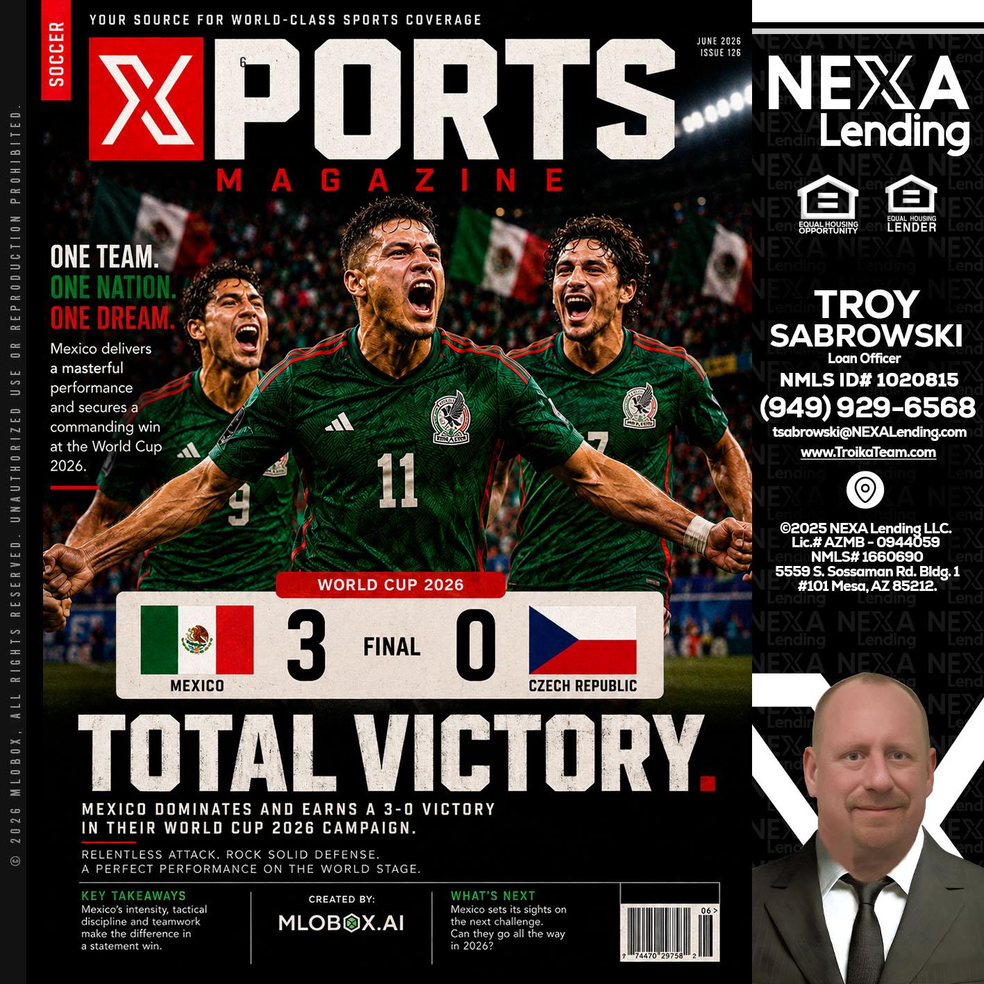 World Cup 2026 MEX 1-0 CZECH - Troy Sabrowski -Loan Officer