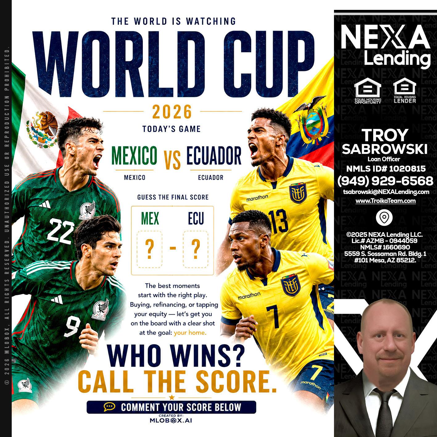 WORLD CUP 2026 - Troy Sabrowski -Loan Officer