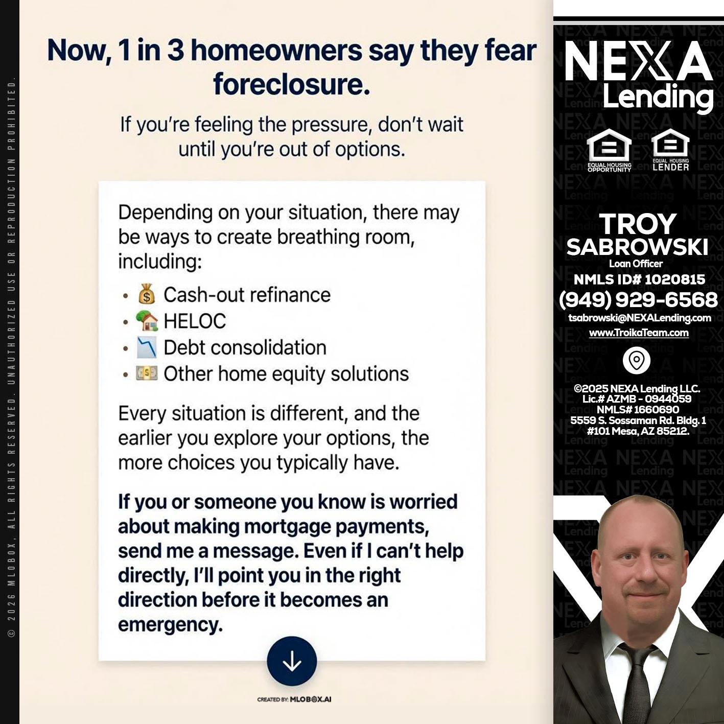 NOW, 1 IN 3 - Troy Sabrowski -Loan Officer