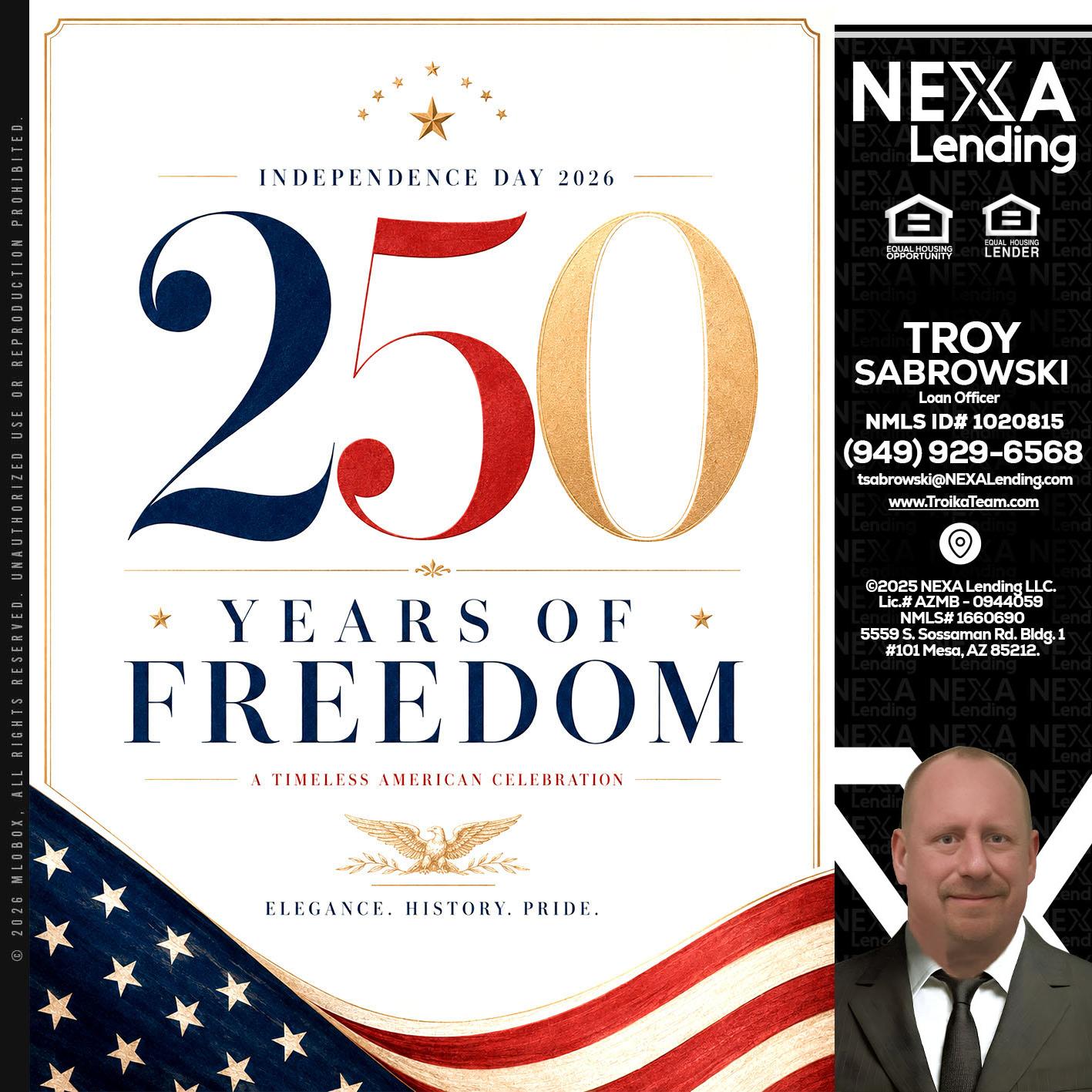 250 YEARS - Troy Sabrowski -Loan Officer